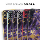 Purple Marble & Digital Gold Foil V4 - Protective Skin Wrap & Decal – Compatible with iPhone SE to iPhone 17 Pro Max (All Models)