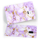Purple Marble & Digital Gold Foil V5 - Premium Protective Decal Skin-Kit for the Apple Credit Card