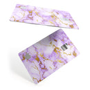 Purple Marble & Digital Gold Foil V5 - Premium Protective Decal Skin-Kit for the Apple Credit Card
