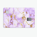 Purple Marble & Digital Gold Foil V5 - Premium Protective Decal Skin-Kit for the Apple Credit Card