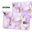 Purple Marble & Digital Gold Foil V5 - Premium Protective Decal Skin-Kit for the Apple Credit Card