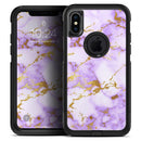 Purple Marble & Digital Gold Foil V5 - Skin Kit for the iPhone OtterBox Cases