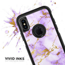 Purple Marble & Digital Gold Foil V5 - Skin Kit for the iPhone OtterBox Cases