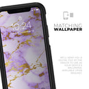 Purple Marble & Digital Gold Foil V5 - Skin Kit for the iPhone OtterBox Cases