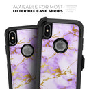 Purple Marble & Digital Gold Foil V5 - Skin Kit for the iPhone OtterBox Cases
