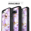 Purple Marble & Digital Gold Foil V5 - Skin Kit for the iPhone OtterBox Cases