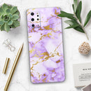Purple Marble & Digital Gold Foil V5 - Premium Vinyl Skin Decal for Samsung Galaxy S25 Ultra, S24, S23, S22 & All Galaxy S Models