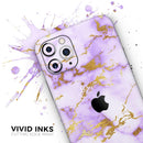 Purple Marble & Digital Gold Foil V5 - Protective Skin Wrap & Decal – Compatible with iPhone SE to iPhone 17 Pro Max (All Models)