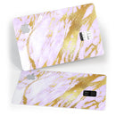 Purple Marble & Digital Gold Foil V7 - Premium Protective Decal Skin-Kit for the Apple Credit Card