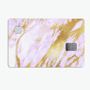 Purple Marble & Digital Gold Foil V7 - Premium Protective Decal Skin-Kit for the Apple Credit Card