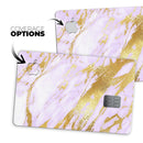 Purple Marble & Digital Gold Foil V7 - Premium Protective Decal Skin-Kit for the Apple Credit Card