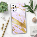 Purple Marble & Digital Gold Foil V7 - Premium Vinyl Skin Decal for Samsung Galaxy S25 Ultra, S24, S23, S22 & All Galaxy S Models