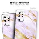 Purple Marble & Digital Gold Foil V7 - Premium Vinyl Skin Decal for Samsung Galaxy S25 Ultra, S24, S23, S22 & All Galaxy S Models