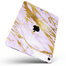Purple Marble & Digital Gold Foil V7 - Full Body Skin Decal for the Apple iPad Pro 12.9", 11", 10.5", 9.7", Air or Mini (All Models Available)