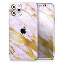 Purple Marble & Digital Gold Foil V7 - Protective Skin Wrap & Decal – Compatible with iPhone SE to iPhone 17 Pro Max (All Models)