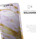 Purple Marble & Digital Gold Foil V7 - Protective Skin Wrap & Decal – Compatible with iPhone SE to iPhone 17 Pro Max (All Models)