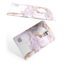 Purple Marble & Digital Gold Foil V8 - Premium Protective Decal Skin-Kit for the Apple Credit Card