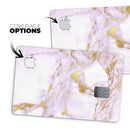 Purple Marble & Digital Gold Foil V8 - Premium Protective Decal Skin-Kit for the Apple Credit Card