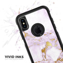 Purple Marble & Digital Gold Foil V8 - Skin Kit for the iPhone OtterBox Cases