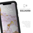Purple Marble & Digital Gold Foil V8 - Skin Kit for the iPhone OtterBox Cases