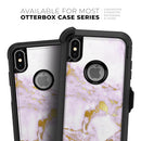 Purple Marble & Digital Gold Foil V8 - Skin Kit for the iPhone OtterBox Cases