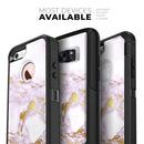 Purple Marble & Digital Gold Foil V8 - Skin Kit for the iPhone OtterBox Cases