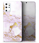Purple Marble & Digital Gold Foil V8 - Premium Vinyl Skin Decal for Samsung Galaxy S25 Ultra, S24, S23, S22 & All Galaxy S Models