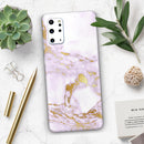Purple Marble & Digital Gold Foil V8 - Premium Vinyl Skin Decal for Samsung Galaxy S25 Ultra, S24, S23, S22 & All Galaxy S Models