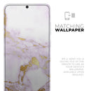 Purple Marble & Digital Gold Foil V8 - Premium Vinyl Skin Decal for Samsung Galaxy S25 Ultra, S24, S23, S22 & All Galaxy S Models