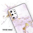 Purple Marble & Digital Gold Foil V8 - Premium Vinyl Skin Decal for Samsung Galaxy S25 Ultra, S24, S23, S22 & All Galaxy S Models
