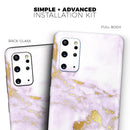 Purple Marble & Digital Gold Foil V8 - Premium Vinyl Skin Decal for Samsung Galaxy S25 Ultra, S24, S23, S22 & All Galaxy S Models