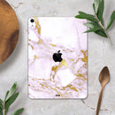 Purple Marble & Digital Gold Foil V8 - Full Body Skin Decal for the Apple iPad Pro 12.9", 11", 10.5", 9.7", Air or Mini (All Models Available)