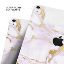 Purple Marble & Digital Gold Foil V8 - Full Body Skin Decal for the Apple iPad Pro 12.9", 11", 10.5", 9.7", Air or Mini (All Models Available)