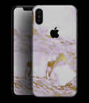 Purple Marble & Digital Gold Foil V8 - iPhone XS MAX, XS/X, 8/8+, 7/7+, 5/5S/SE Skin-Kit (All iPhones Available)