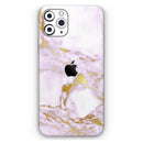 Purple Marble & Digital Gold Foil V8 - Protective Skin Wrap & Decal – Compatible with iPhone SE to iPhone 17 Pro Max (All Models)