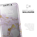 Purple Marble & Digital Gold Foil V8 - Protective Skin Wrap & Decal – Compatible with iPhone SE to iPhone 17 Pro Max (All Models)
