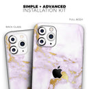 Purple Marble & Digital Gold Foil V8 - Protective Skin Wrap & Decal – Compatible with iPhone SE to iPhone 17 Pro Max (All Models)