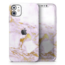Purple Marble & Digital Gold Foil V8 - Protective Skin Wrap & Decal – Compatible with iPhone SE to iPhone 17 Pro Max (All Models)