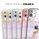 Purple Marble & Digital Gold Foil V8 - Protective Skin Wrap & Decal – Compatible with iPhone SE to iPhone 17 Pro Max (All Models)