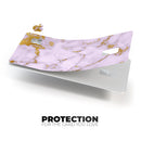 Purple Marble & Digital Gold Foil V9 - Premium Protective Decal Skin-Kit for the Apple Credit Card