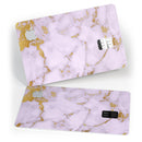 Purple Marble & Digital Gold Foil V9 - Premium Protective Decal Skin-Kit for the Apple Credit Card