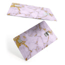 Purple Marble & Digital Gold Foil V9 - Premium Protective Decal Skin-Kit for the Apple Credit Card