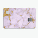 Purple Marble & Digital Gold Foil V9 - Premium Protective Decal Skin-Kit for the Apple Credit Card