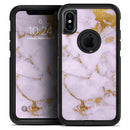 Purple Marble & Digital Gold Foil V9 - Skin Kit for the iPhone OtterBox Cases