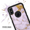 Purple Marble & Digital Gold Foil V9 - Skin Kit for the iPhone OtterBox Cases