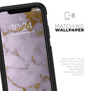 Purple Marble & Digital Gold Foil V9 - Skin Kit for the iPhone OtterBox Cases