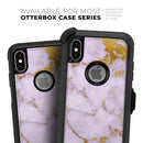 Purple Marble & Digital Gold Foil V9 - Skin Kit for the iPhone OtterBox Cases