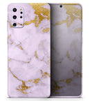 Purple Marble & Digital Gold Foil V9 - Premium Vinyl Skin Decal for Samsung Galaxy S25 Ultra, S24, S23, S22 & All Galaxy S Models