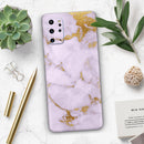 Purple Marble & Digital Gold Foil V9 - Premium Vinyl Skin Decal for Samsung Galaxy S25 Ultra, S24, S23, S22 & All Galaxy S Models