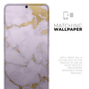 Purple Marble & Digital Gold Foil V9 - Premium Vinyl Skin Decal for Samsung Galaxy S25 Ultra, S24, S23, S22 & All Galaxy S Models